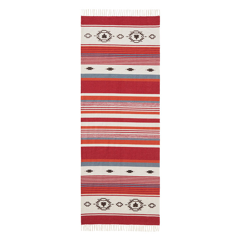 【お取り寄せ商品】LOGOS コットンラグ RED（240×90cm） レッド