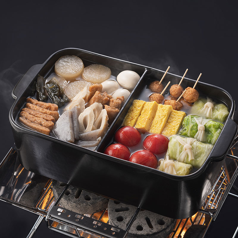 【お取り寄せ商品】仕切おでん土鍋 (木葢付) ブラック