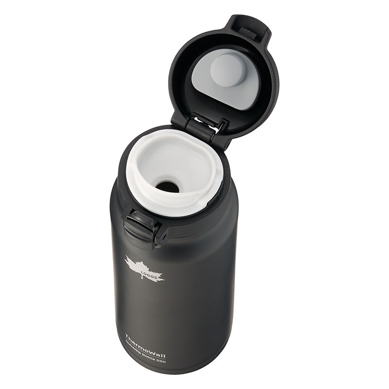 【5月下旬入荷予定】ThermoWall 真空断熱ワンタッチボトル 500 ブラック