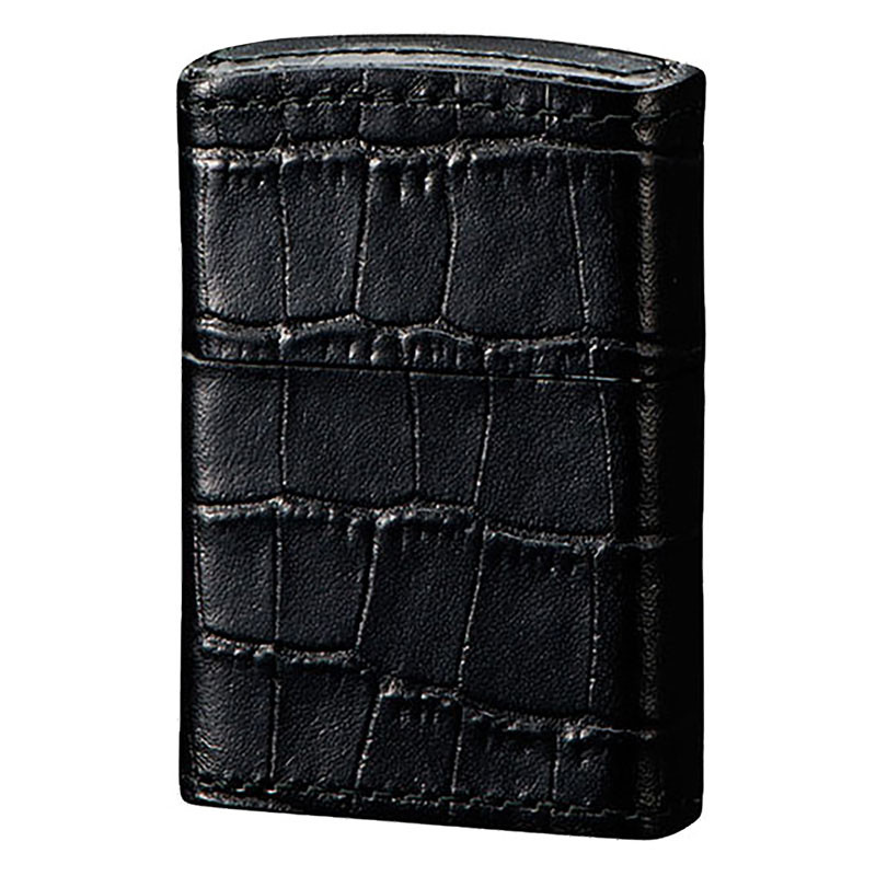 ZIPPO ベーシックレザー サイドクロコ ブラック