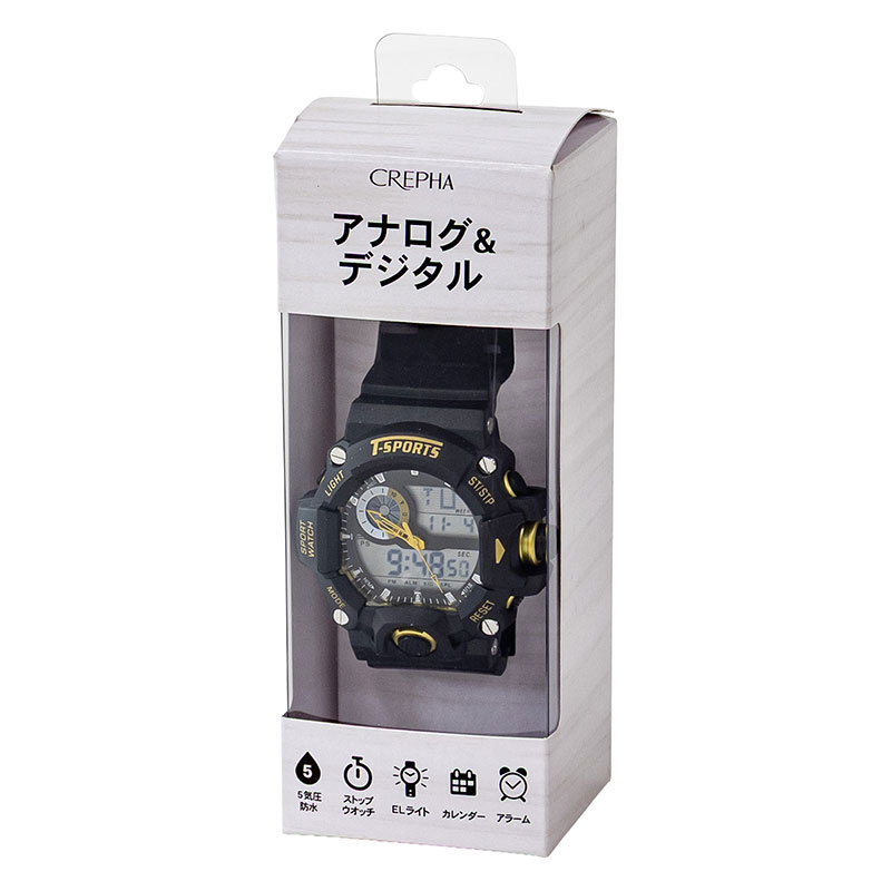 ティースポーツ アナログ&デジタル腕時計 TS-AD093-GD