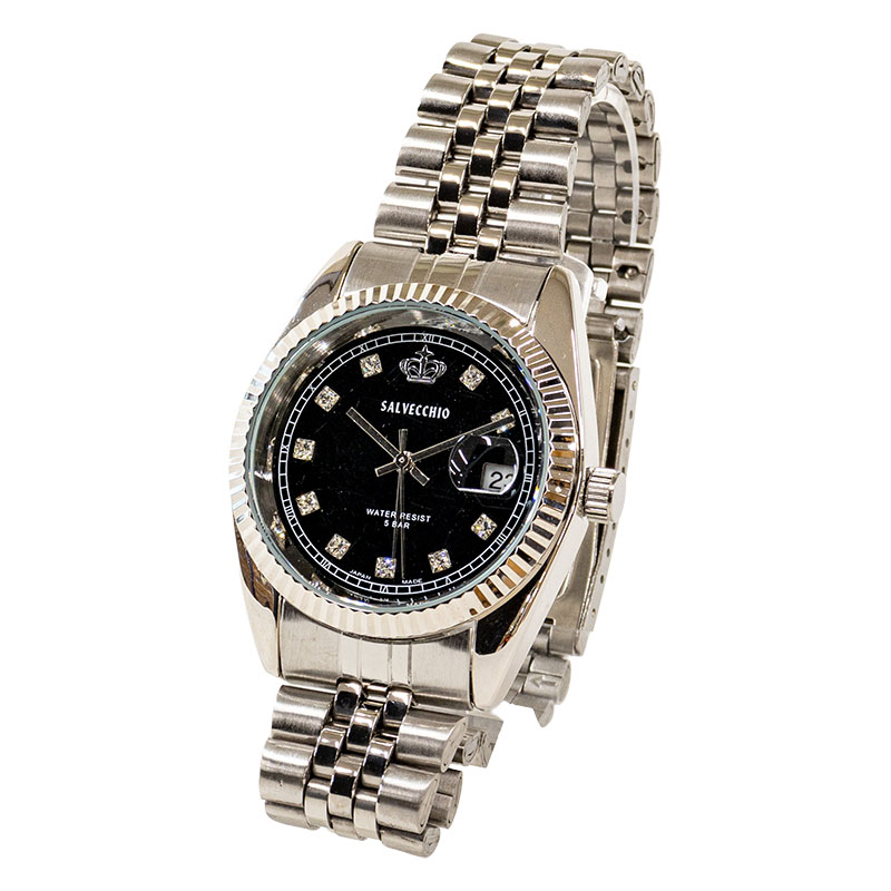 サルベキオ デイト付きアナログ腕時計 SV-AM268-BKS
