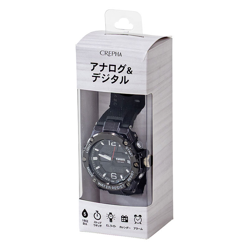 ティースポーツ アナログ&デジタル腕時計 メタル TS-AD307-BK