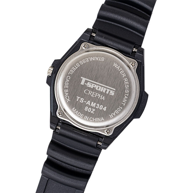 スポーツウォッチ ウレタン 10気圧防水 TS-AM305-BK