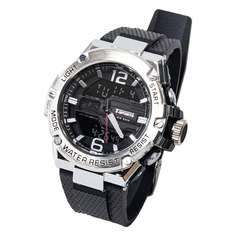ティースポーツ アナログ&デジタル腕時計 メタル TS-AD307-SV