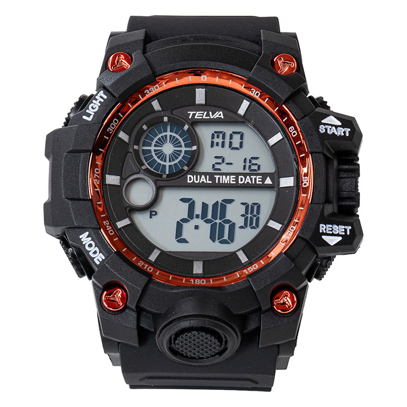 多機能 デジタル腕時計 5気圧防水 TE-D378-RD