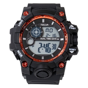 多機能 デジタル腕時計 5気圧防水 TE-D378-RD