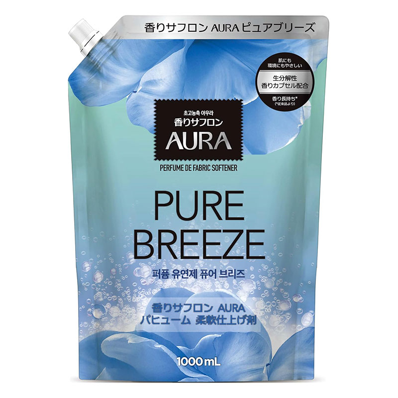 香りサフロンAURA パフューム柔軟剤 ピュアブリーズの香り 詰替用 1000ml
