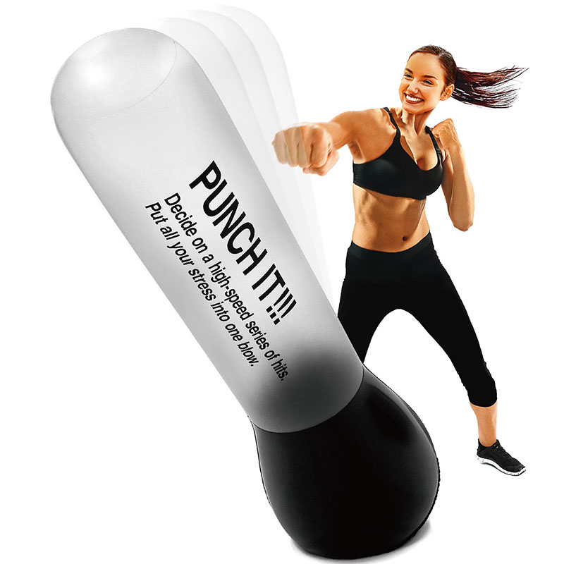 La-VIE(ラ・ヴィ) 0.5秒で起き上がるパンチング ミルキーホワイト×ブラック フットポンプ付き