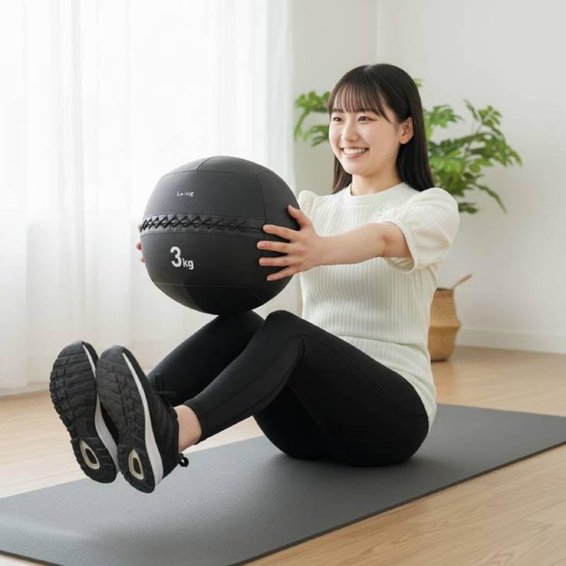 La-VIE(ラ・ヴィ) メディシンボール ソフト 3kg ブラック