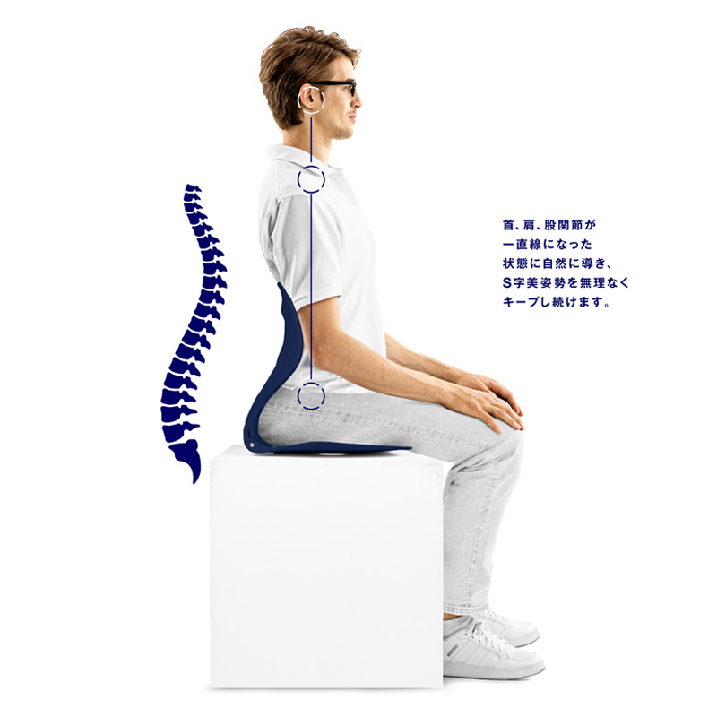 美姿勢S字シート ネイビー 3B-4831