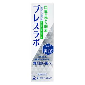 歯磨き粉 ブレスラボ マルチ+美白ケア クリスタルクリアミント 90g
