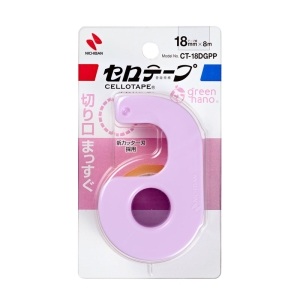セロテープ 小巻カッター付 まっすぐ切れるタイプ 18mm×8m パウダーパープル
