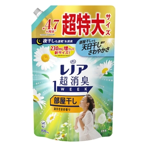 レノア 超消臭1WEEK 柔軟剤 部屋干し おひさまの香り 詰め替え 超特大 1510mL