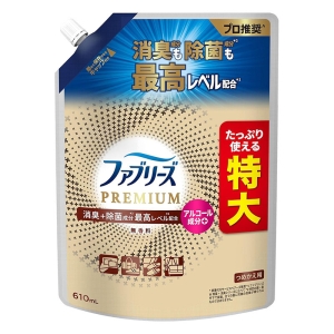 ファブリーズ 消臭スプレー 布用 PREMIUM 消臭+除菌 無香料 詰替 特大 610ml