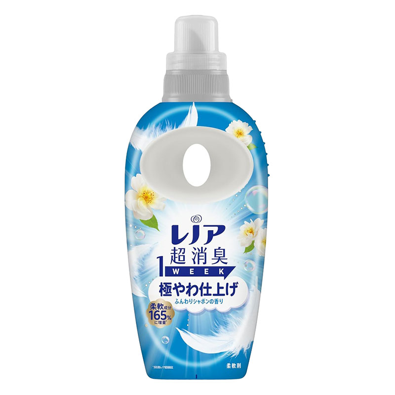 ▼レノア超消臭 1WEEK 極やわ仕上げ 柔軟剤 ふんわりシャボン 本体 490ml