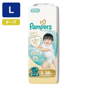 パンパース オムツ はじめての肌へのいちばん【テープ L 38枚(9～14㎏)】