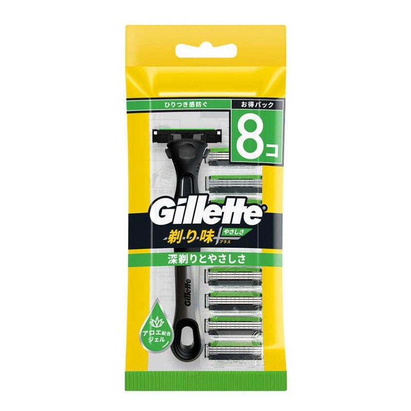 ▼Gilletteジレット 剃り味+ やさしさ 7Bホルダー 替刃8個