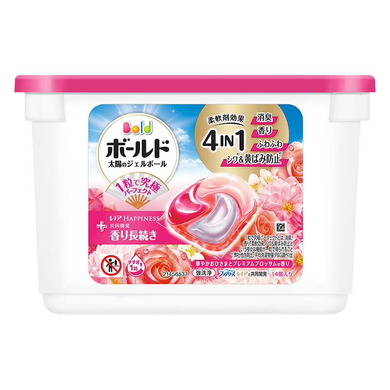 ボールド 洗濯洗剤 太陽のジェルボール 4 in 1 華やかおひさまとプレミアムブロッサムの香り 本体 14個