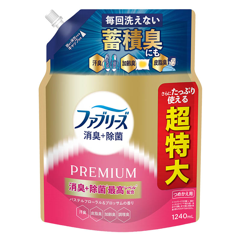 ファブリーズ 消臭＋除菌 PREMIUM パステルフローラル＆ブロッサムの香り 詰め替え 超特大 1240mL