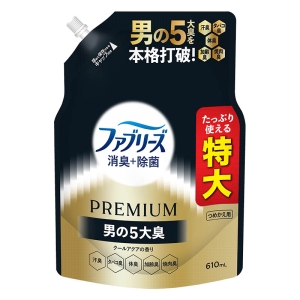 ファブリーズ 消臭＋除菌 PREMIUM 男の5大臭クールアクアの香り 詰め替え 特大 610ml