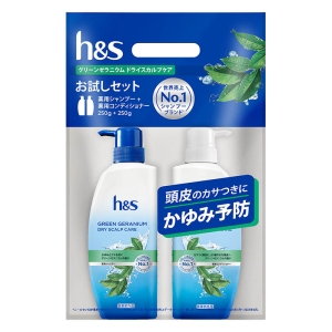 h&s (エイチアンドエス) グリーンゼラニウム ドライスカルプケア 薬用シャンプー＋薬用コンディショナー お試しポンプセット250g+250g