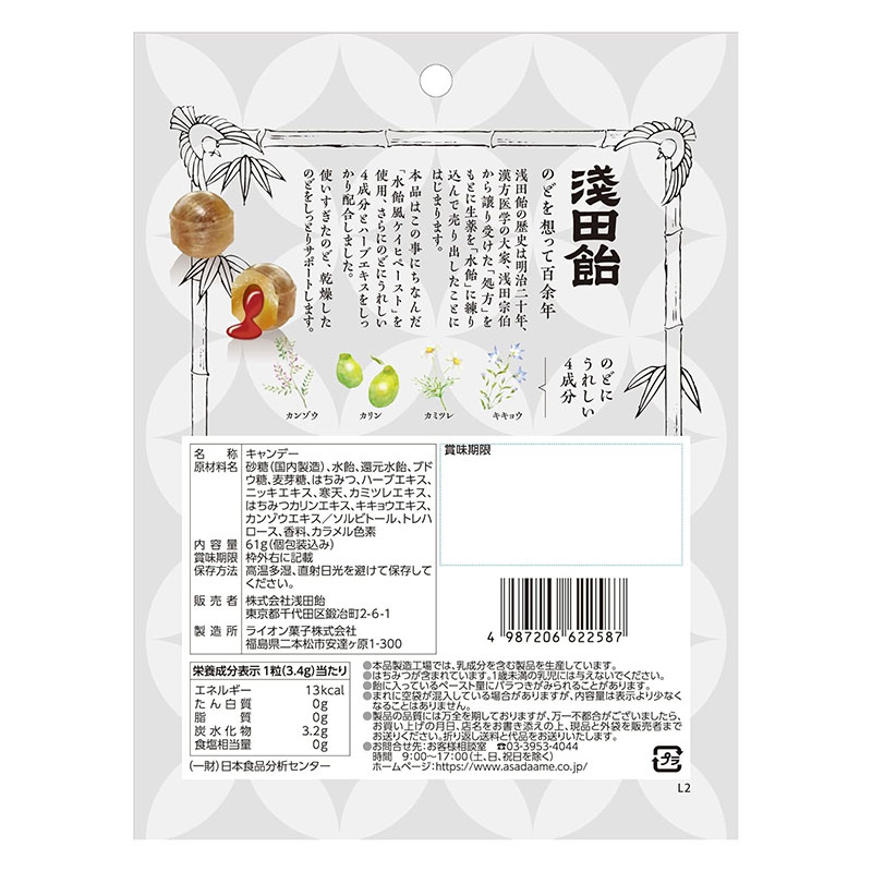 しっとりのど飴 61g