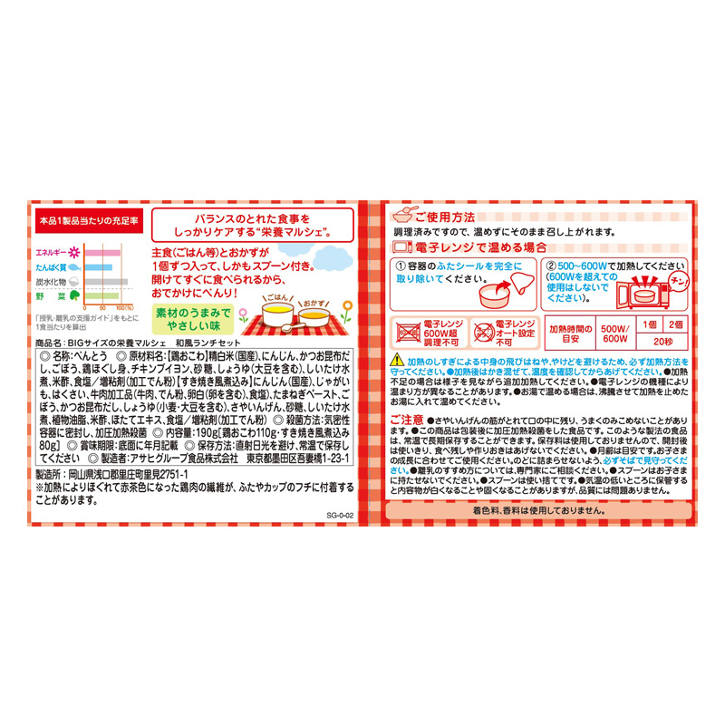 BIGサイズの栄養マルシェ 和風ランチセット2包 110+80g