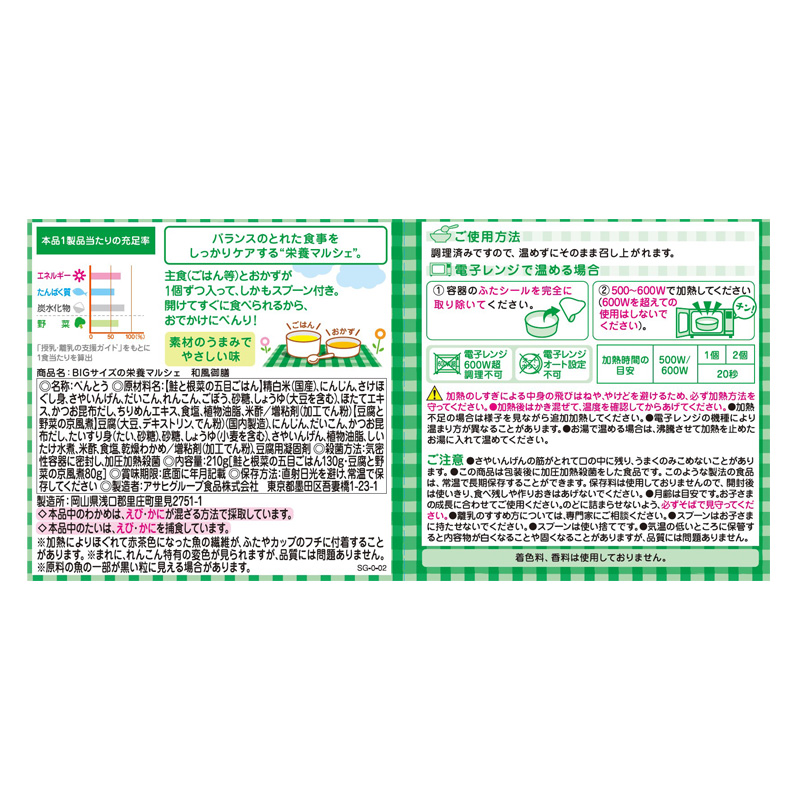 BIGサイズの栄養マルシェ 和風御膳 130g+80g