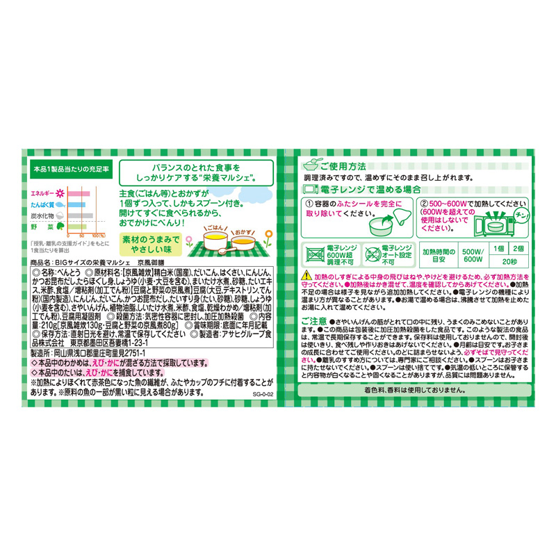 BIGサイズの栄養マルシェ 京風御膳 130g+80g