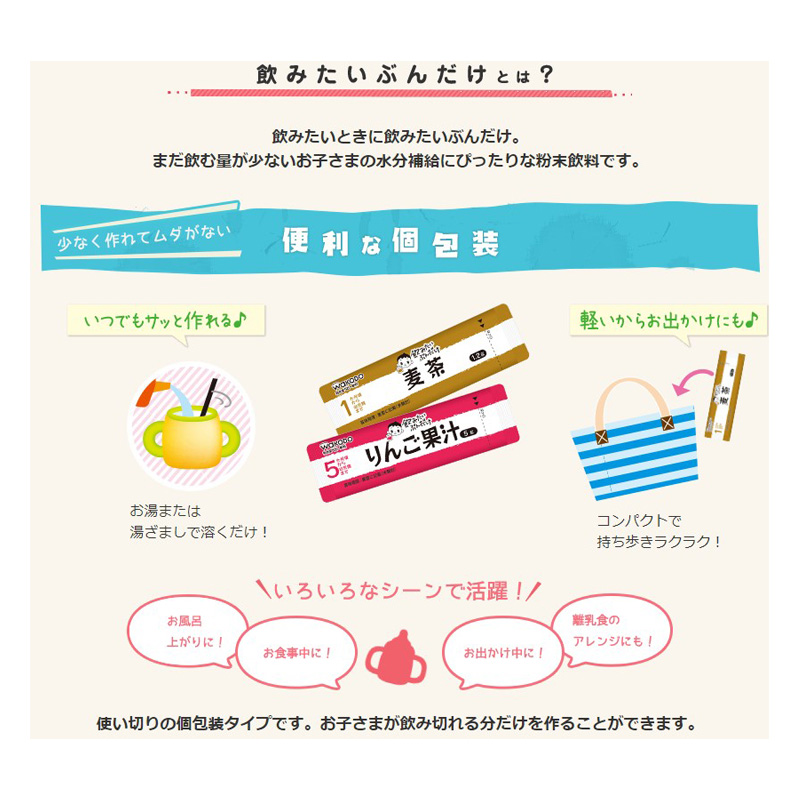 飲みたいぶんだけ 麦茶 1か月頃~ 1.2g×8包