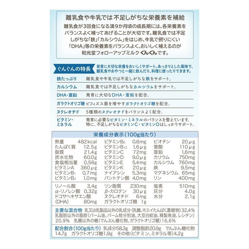 和光堂レーベンスミルク ぐんぐん 830g