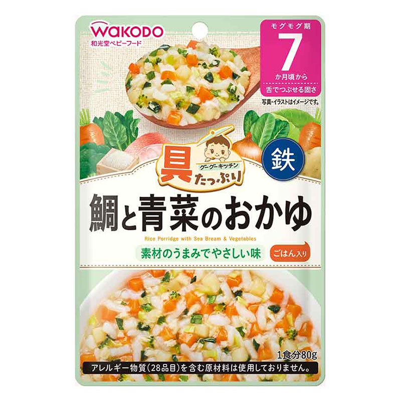 具たっぷりグーグーキッチン 鯛と青菜のおかゆ 80g