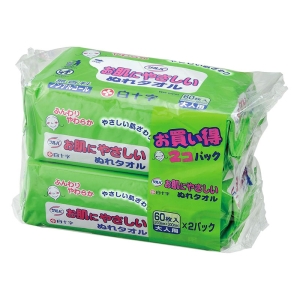 サルバ お肌やさしいぬれタオル 60枚入×2パック