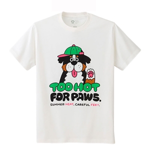 レスキューＴシャツ「TOO HOT FOR PAWS」ホワイト