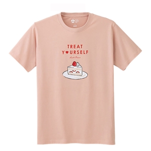 レスキューＴシャツ「甘いもので自分の心をレスキュー」スモーキーピンク