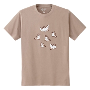 レスキューＴシャツ「すずめ」ベージュ