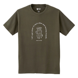 レスキューＴシャツ「心の距離を近づけよ★」チャコール