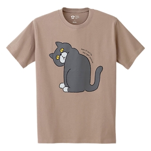 レスキューＴシャツ「猫背」ベージュ