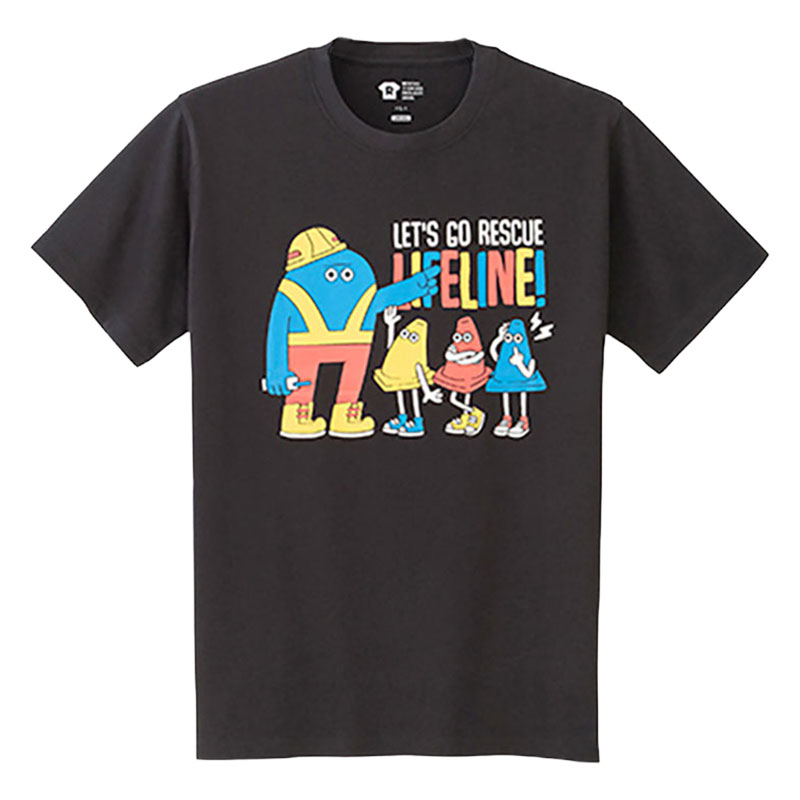 レスキューＴシャツ「Lets go rescue LIFELINE！」ブラック
