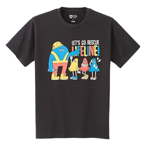 レスキューＴシャツ「Lets go rescue LIFELINE！」ブラック
