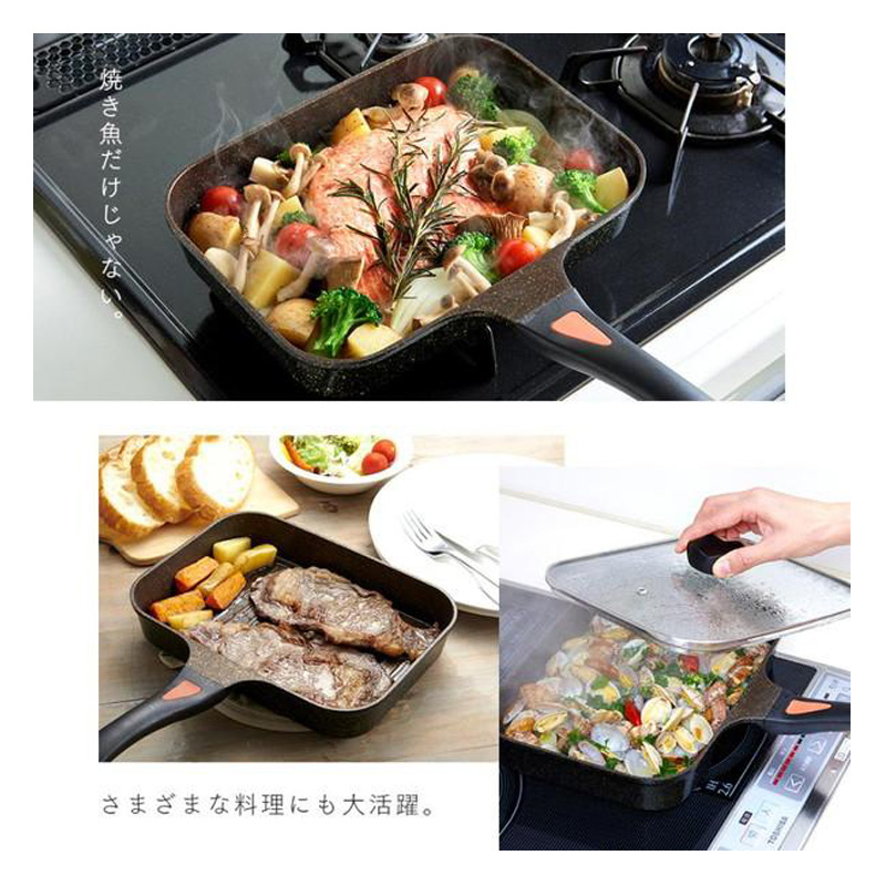 魚焼きパン IH マーブルフライパン セラミックコーティング