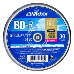 録画用BD-R スピンドル 1-6倍速 25GB 30枚 VBR130RP30SJ1
