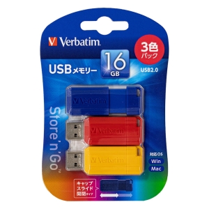 USBメモリ USB Flash メモリー16GB USB2.0 3色パック 3色パック(青｜赤｜黄)