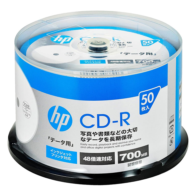 ヒューレット・パッカード データ用 CD-R 1回記録用 50枚入 SR80FP50SH1