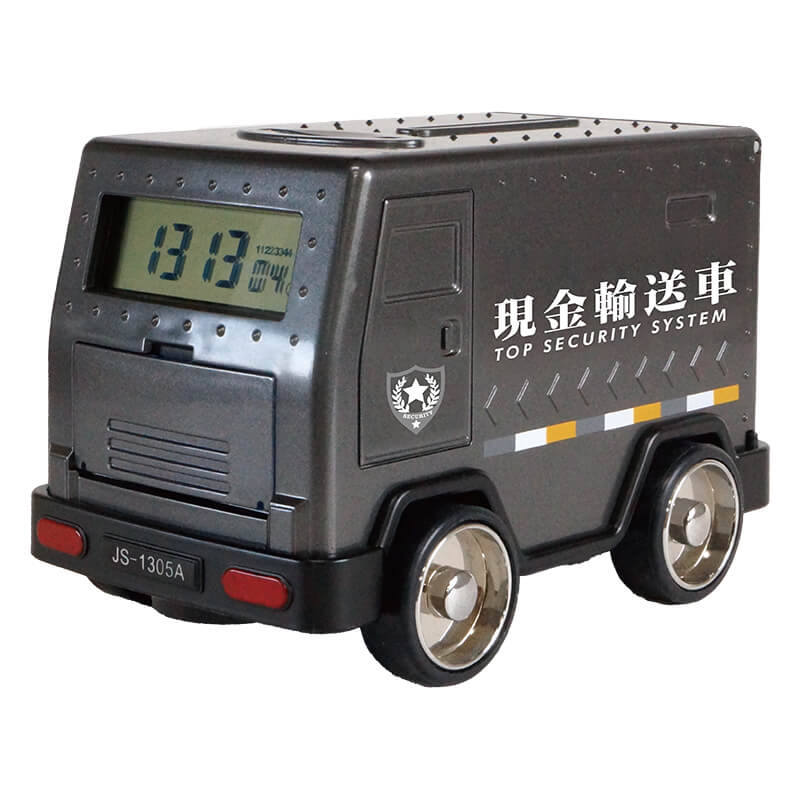 現金輸送車バンク アラームクロック機能付き貯金箱 TYー0379