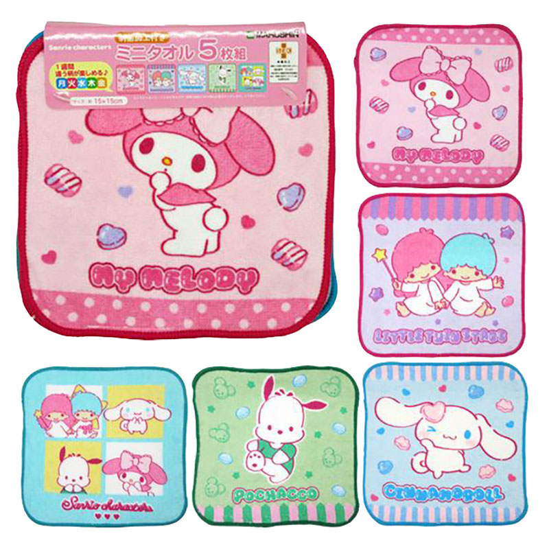 【お取り寄せ商品】ミニタオル5枚組 サンリオ マシュグミ