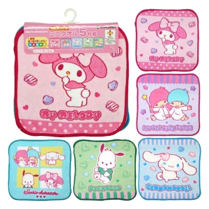 【お取り寄せ商品】ミニタオル5枚組 サンリオ マシュグミ