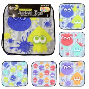 【お取り寄せ商品】ミニタオル5枚組 スプラトゥーン3 イカタコカラフル