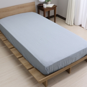 らくらくすっぽりシーツ シャンブレー シングル(100×200×30cm)ブルー
